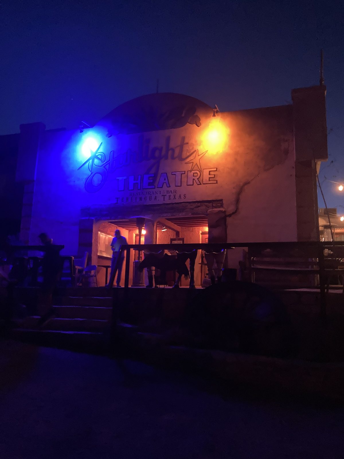 Starlight Theatre at twilight — Terlingua, Texas